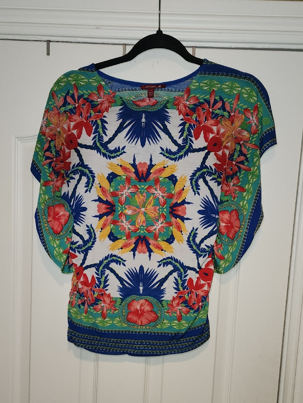 Vintage Silvergate Multicolor Tropical Floral Dolman Top, Sz. Small - Picture 3 of 12